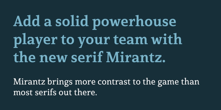 Przykład czcionki Mirantz Extra Bold Italic